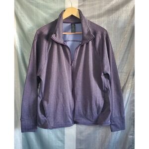 Champion Full Zip Fleece Lined Jacket Purple Heathered Athletic Activewear Women
